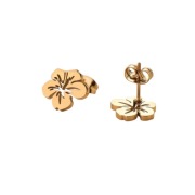 Kolczyki Wkrętki Stal Szlachetna Kwiaty Hibiskusa