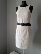 Biała sukienka 38/M cubus tłoczony wzór 