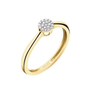 APART złoty pierścionek z diamentami naturalnymi 19 szt. 0,05 ct złoto 375 