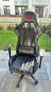 Fotel gamingowy Inferno czarny, mocno zużyty