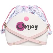 Organizer Obag MOON LIGHT biały worek – flamingi róż lazur komin | OMAY
