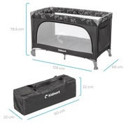 Łóżeczko turystyczne Grotta jasnoszare