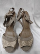 TAMARIS Sandały damskie rozm 41 zamsz z brokatem