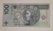Banknot 100 ZŁ Seria Zastępcza YK 6380216
