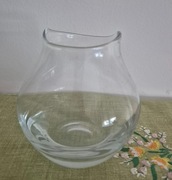 Wazon przezroczysty pękaty wysokość 12 cm, średnica 6,6 cm
