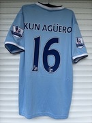 KOSZULKA PIŁKARSKA MANCHESTER CITY KUN AGUERO 16 NIKE RETRO BARCLAYS XL/L