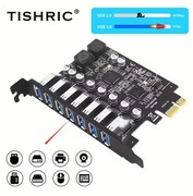 Kontroler karta PCI-E 1x,  wyjście 7xUSB 3.2