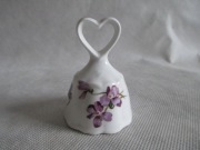 PORCELANOWY DZWONEK  KOLEKCJONERSKI Z MOTYWAMI FIOŁKÓW  ENGLAND