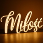 Napis LED Miłość z MDF 22mm - zestaw do postawienia i powieszenia!