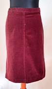 Bordowa sztruksowa spódnica z rozcięciami alt hippie coquette  M 38
