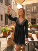 Sukienka damska narzutka XS 34 plażowa tunika czarna na plażę pareo