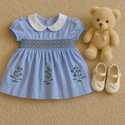 Błękitna sukienka bawełniana willow Tree 6mc