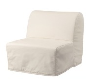 Fotel rozkładany/łóżko LYCKSELE LOVAS (IKEA), Ransta naturalny, dobry stan