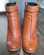 Brązowe skórzane botki  Gino Rossi 39