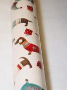 Papier do pakowania "Jamniki w swetrach", 76,2 cm x 12,2 m