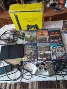 PS2 SLIM SCPH-75003 +PUDEŁKO+10GIER+KARTA8MB+CONTROLLER GAMEPAD20TYS GIER