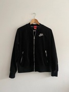 Czarna welurowa bluza bomberka Nike oryginalna S 36 bomber rozpinana