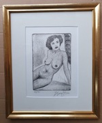 Akwaforta akwatinta grafika obraz AKT SEX EROTYKA