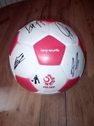 Piłka z autografami reprezentantów Polski m. In. Lewandowski Barcelona 