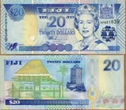 Fiji 20 Dollars 2002, UNC, P-107a, Queen Elizabeth II