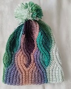 czapka wydziergana na szydełku