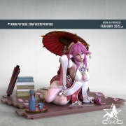Figurka druk 3D żywica 12K " Yae Miko - SFW & NSFW " - 100 mm