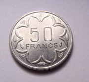 Afryka Środkowa, KAMERUN (E) 50 franków 1976 PIĘKNA! RZADKA!