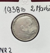 2 Reichsmark Niemcy 1938 B Nr2 Srebro Ag