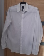 Koszula męska H&M (rozmiar S, długi rękaw, biała, kropki)