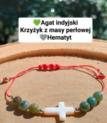 Bransoletka sznurkowa z agatem indyjskim