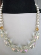 Promocja!!!Naszyjnik perły krysztal sr. 925 zloc.