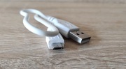 Kabel USB - micro USB, długość: 30 cm, biały