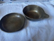 Przepiękne Przedwojenne szalki do wagi szalkowej 2kg.