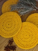 Podkładki pod kubek żółte prezent handmade