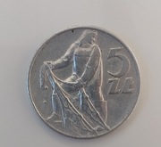 Polska moneta 5 złotych Rybak 1974