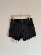 Czarne spodenki szorty z wysokim stanem H&M 40 L dżins