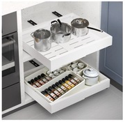 Szuflada teleskopowa Wysuwana Regulowana Szerokość Metalowa Biała