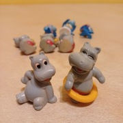 FIGURKI - KINDER NIESPODZIANKA - 8 szt.- HIPOPOTAMY 5szt.REKINKI 3szt.