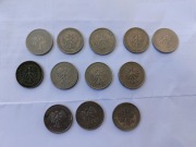 12 sztuk monet (10zł ,PRL,Rok od 1984 do 1988)