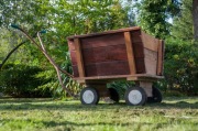 Wóz drewniany dekoracyjny ogrodowy donica do ogrod