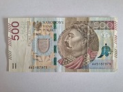 500 zł serii AA banknot kolekcjonerski