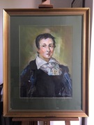 Pastel suchy w złotej ramie / Fryderyk Chopin licealista