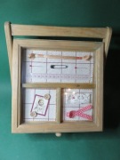 Drewniana niciarka pojemnik na nici skrzynka