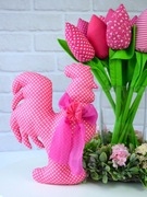 Różowy kogucik. Kogut hand-made. 