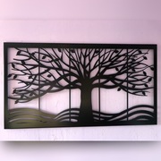 Obraz 3D, metal, drzewo, 146x80 cm, LED