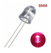 Diody led 8mm czerwone obudowa przezroczysta 2szt wysyłka w 24h