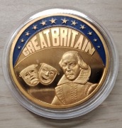 Moneta 1 ECU 1993 Wielka Brytania Szekspir plater złoto 24k