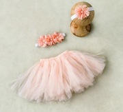 Spódniczka opaska tiulowa sesja noworodkowa niemowlęca różowa