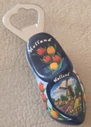 DUŻY Magnes na lodówkę drewniany but otwieracz HOLLAND HolandiaTulipany(23)