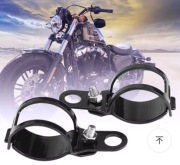Wspornik lampy motocykla czarny, 2szt.